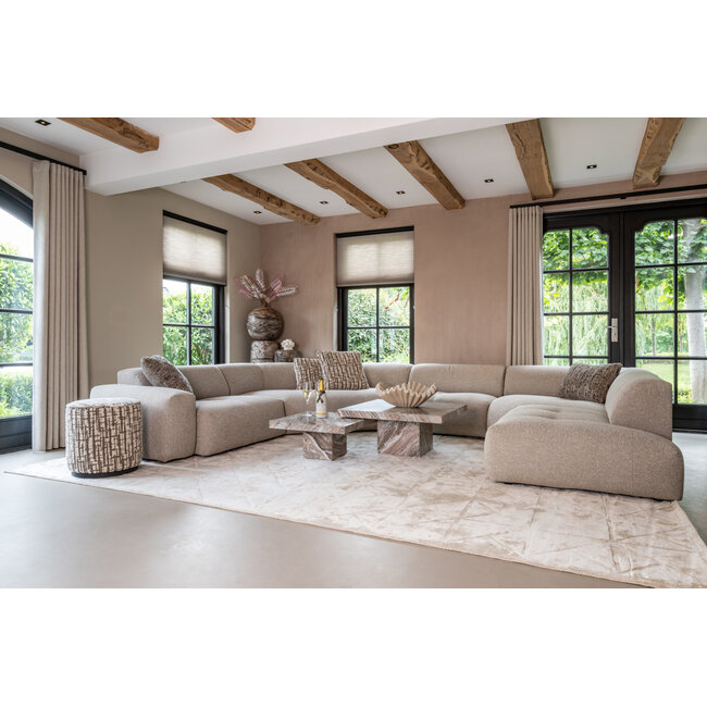 Richmond Interiors  Poef & Voetenbank Lexie greige 45Ø