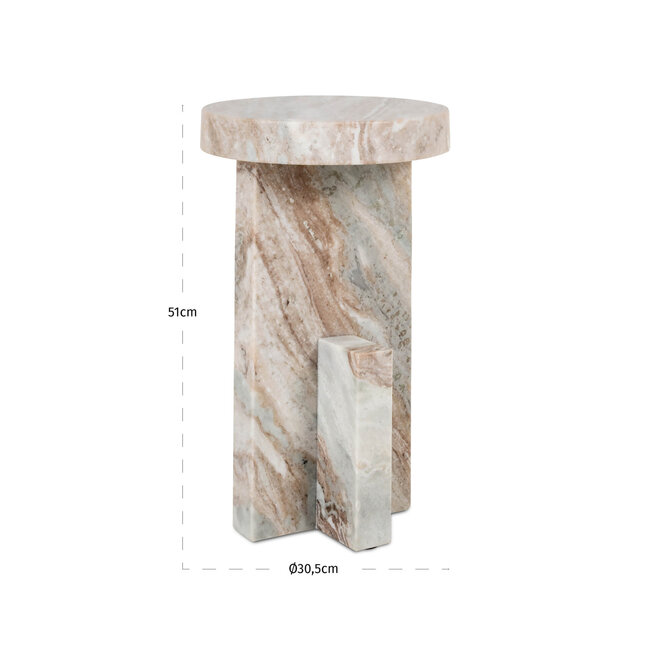 Richmond Interiors  Bijzettafel Sion Blush beige