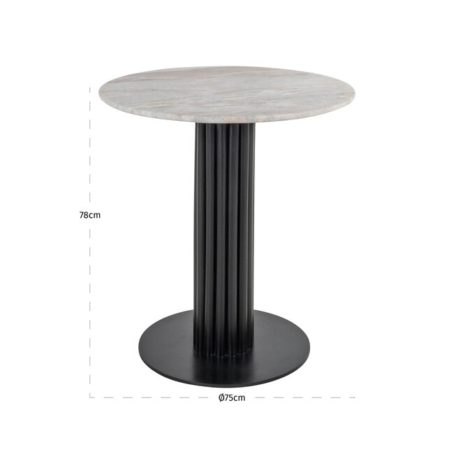 Richmond Interiors  Bistrotafel Nyon Blush beige 75Ø