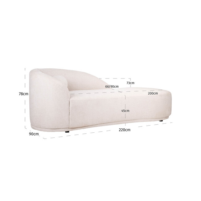 Richmond Interiors  Bank Emma cream fancy chaise longue