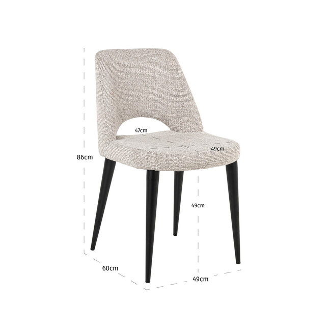 Richmond Interiors  Eetkamerstoel Tabitha natural fancy (Set of 2)