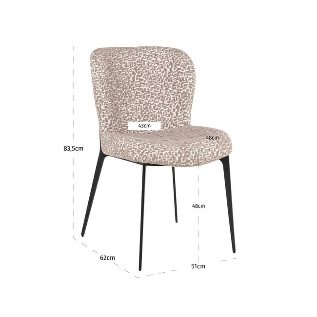 Richmond Interiors  Eetkamerstoel Sergio natural geo