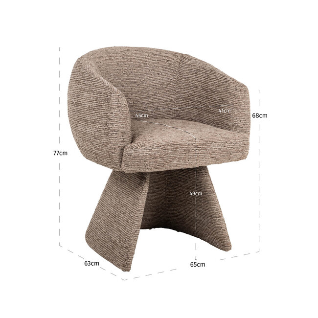 Richmond Interiors  Eetkamerstoel Quiriro mocca linear swivel