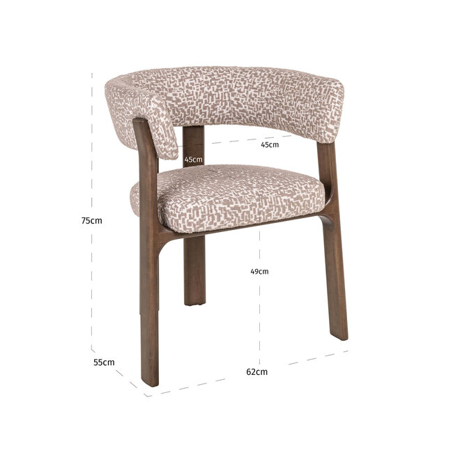 Richmond Interiors  Eetkamerstoel Contigo natural geo