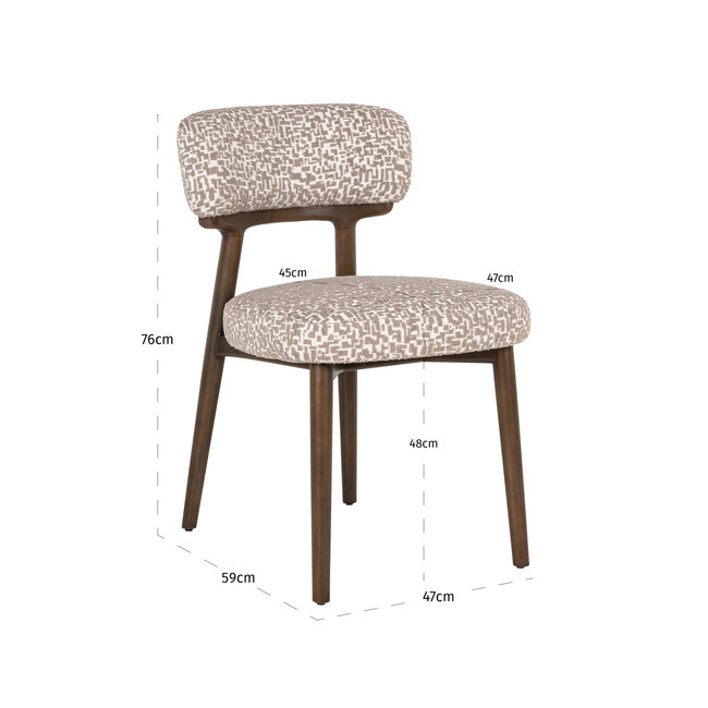 Richmond Interiors  Eetkamerstoel Basker natural geo (Set of 2)