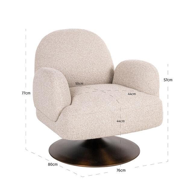 Richmond Interiors  Lounge stoel Kagney biscotti swivel