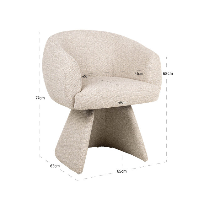 Richmond Interiors  Eetkamerstoel Quiriro biscotti swivel