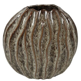 Countryfield Vaas ovaal Korali M bruin / crème  - 35 x 17 x 34 cm