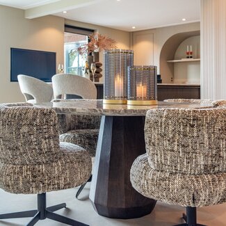 Richmond Interiors  Eettafel Oberoy Blush beige 130Ø