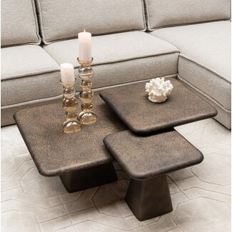 Richmond Interiors  Salontafel Marlie goud (Set van 3)