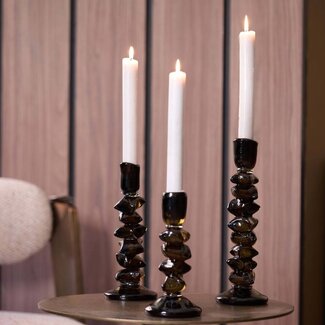 Light en Living Kandelaar Ø11x28,5 cm ESTIVA glas olijf groen