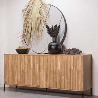 Woood New Gravure Dressoir 200 Cm Eiken Blanke Lak [fsc]