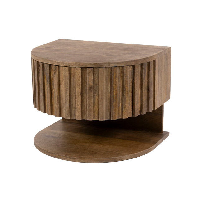 WoonStijl Nachtkastje Ridge shelve zwevend 1 lade mango zand