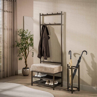 WoonStijl Garderobebank Luno 70cm Drift bruin