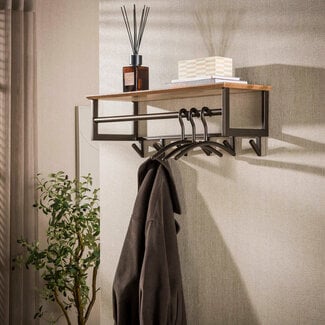 WoonStijl Kapstok Bruno 6 haken Drift bruin