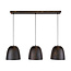 WoonStijl Hanglamp Nova 3-lichts Smoked bruin