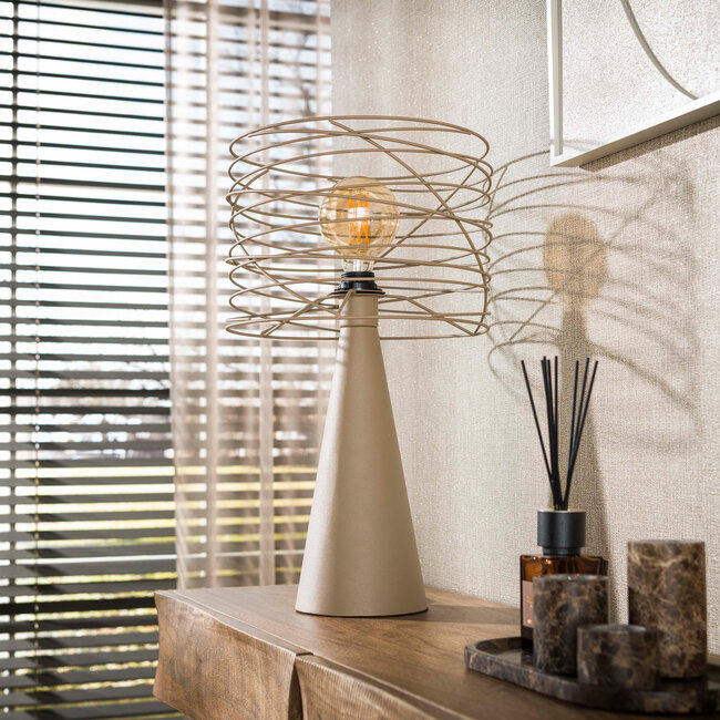 WoonStijl Tafellamp Curl 1-lichts Beige