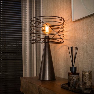 WoonStijl Tafellamp Curl 1-lichts  Urban bruin