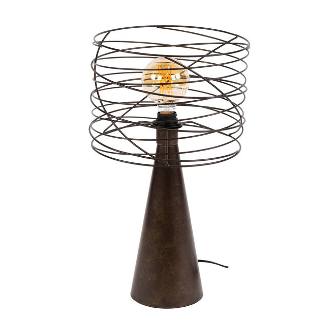 WoonStijl Tafellamp Curl 1-lichts  Urban bruin