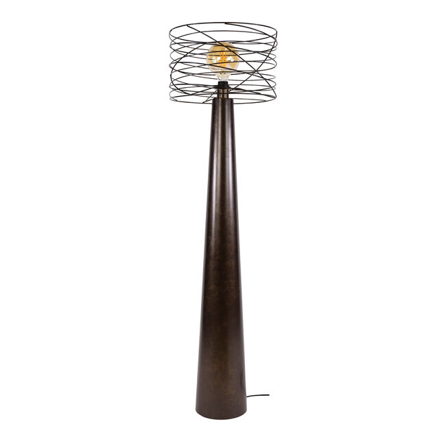 WoonStijl Vloerlamp Curl 1-lichts Urban bruin