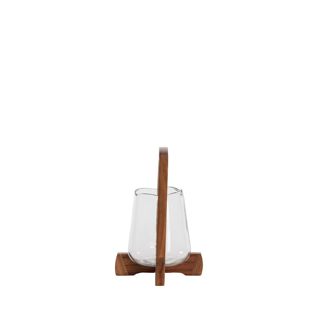 Light en Living Windlicht Ø18x26,5 cm ANOSY glas helder+hout naturel