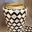 Light en Living Vaas deco / Pot Ø16x26,5 cm OLITE bamboo creme + Donkerbruin