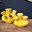 Light en Living Vaas deco  28,5x26x26 cm SIAJO keramiek geel-oranje
