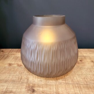 Countryfield Vaas / windlicht Lenore Milou mat transparant L bruin