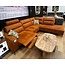 WoonMax Showroommodel - Bank Liberty  A1X 3 zits met relaxelement en ottomane cabrio cognac