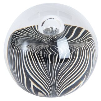 Light en Living Ornament Ø10x10 cm MATHYAS glas zwart + wit