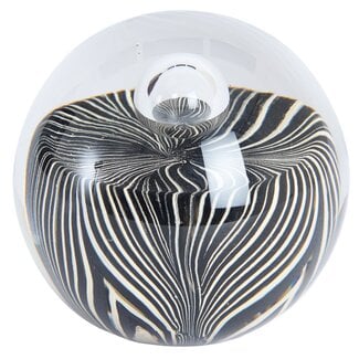 Light en Living Ornament Ø8x8 cm MATHYAS glas zwart + wit