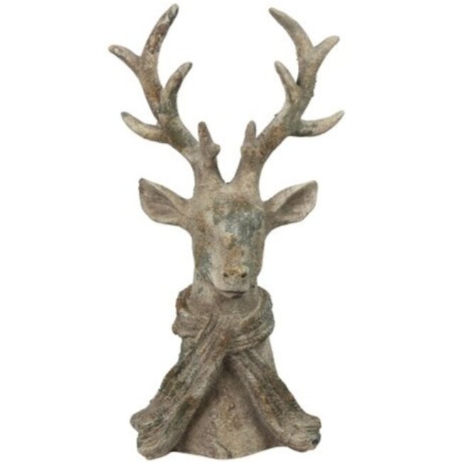 Countryfield Hert met sjaal Percy L grijs 21 x 14 x 39,5 cm