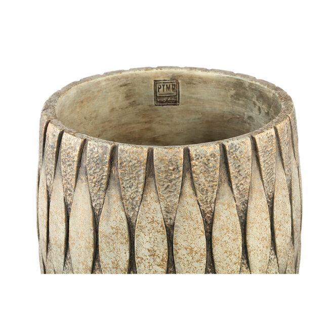 PTMD Pot Joedi Taupe cement rond groot S