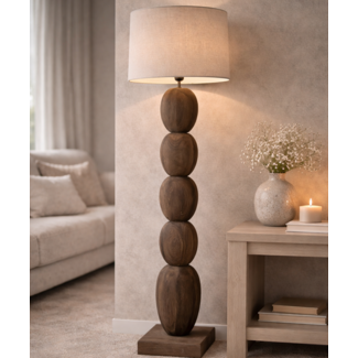 PTMD Vloerlamp lampvoet Kodey Bruin mangohout