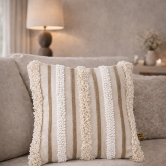 PTMD Kussen Rashel Creme vierkant katoen