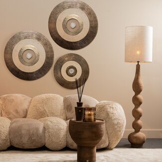 PTMD Wandpaneel Jacci Goud gegoten met middensteen L