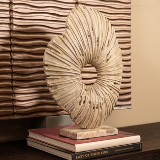 PTMD Ornament Vija Beige gegoten aluminium organisch S