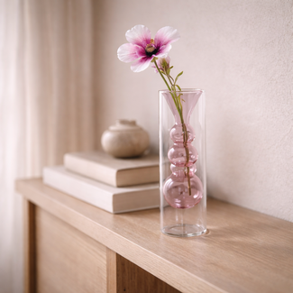 PTMD Vaas Yanna Roze met bolvormige binnenkant groot