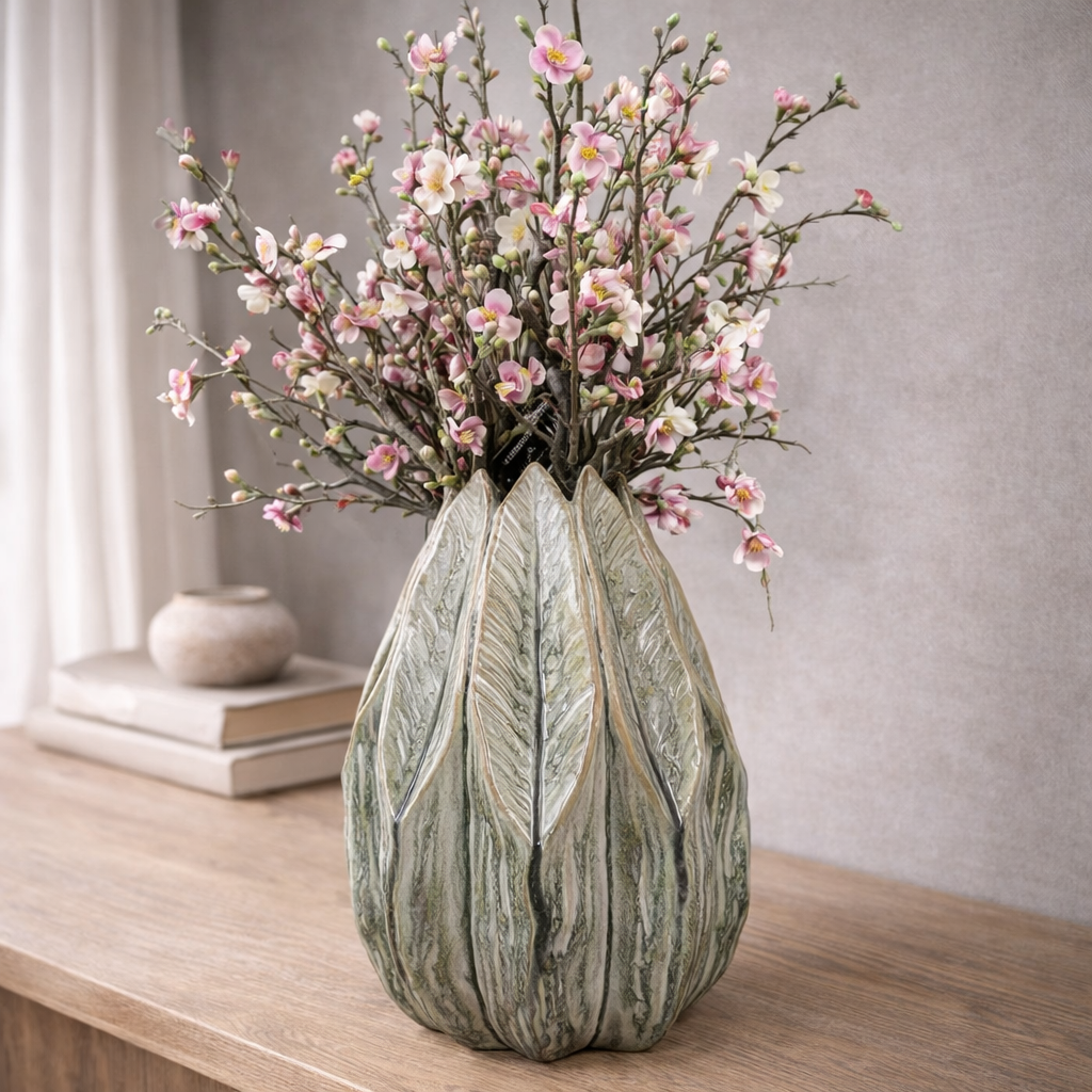 Light & Living Longa vaas deco 20,5x72,5 cm - keramiek crème