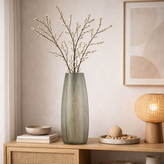 Light en Living Vaas Ø17x60 cm BRADLEY glas grijs groen