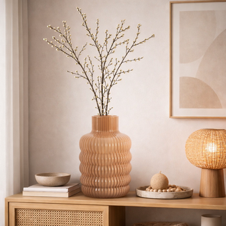 Light en Living Vaas Ø13,5x20,5 cm LUNETTE glas caramel