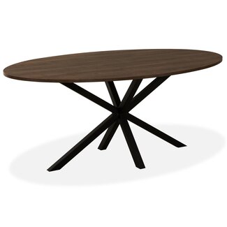 WoonMax Eettafel Kent ovaal - 160 - dark mango