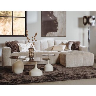 Tower Living Austin 2.5 zits + Ottoman Rechts - Haga 30 beige