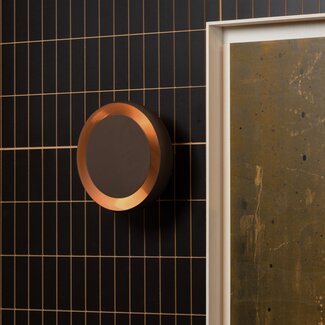 Woood Wandlamp Gloomy rond metaal bruin