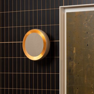 Woood Wandlamp Gloomy rond metaal zand