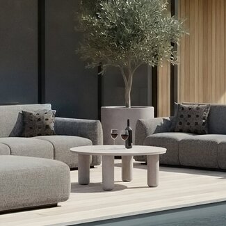 Richmond Interiors  Buiten salontafel Quinn light beige 86Ø