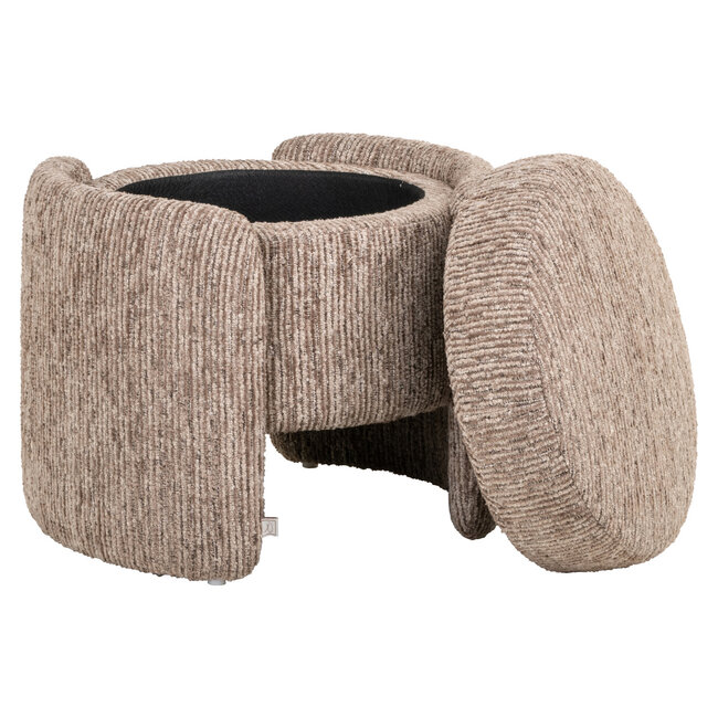 Richmond Interiors  Poef & Voetenbank Cupid Mocca met opbergruimte