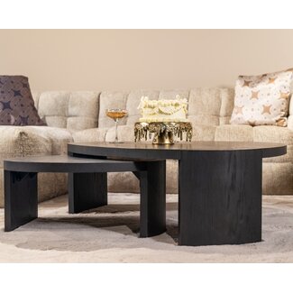 Richmond Interiors  Salontafel Navarino set van 2 Dark coffee