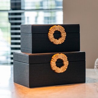 Richmond Interiors  Opbergbox Amal klein zwart / goud