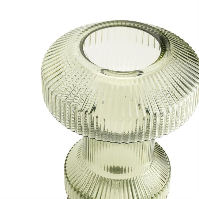 ISAA Vaas - Kandelaar Ara 13x33,5 cm - groen